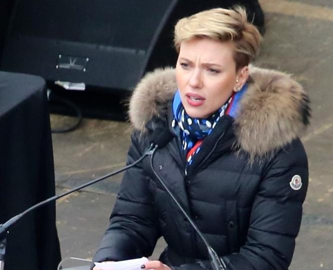 Natasza Romanoff aka Czarna Wdowa (na zdjęciu wcielajaca się w postać w filmie Scarlett Johansson, przemawiająca w czasie Marszu Kobiet w Waszyngtonie)