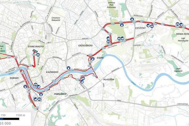 Dokładna TRASA Cracovia Maraton 2019 MAPA