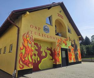 Niezwykły mural strażaków OSP w Tuligłowach