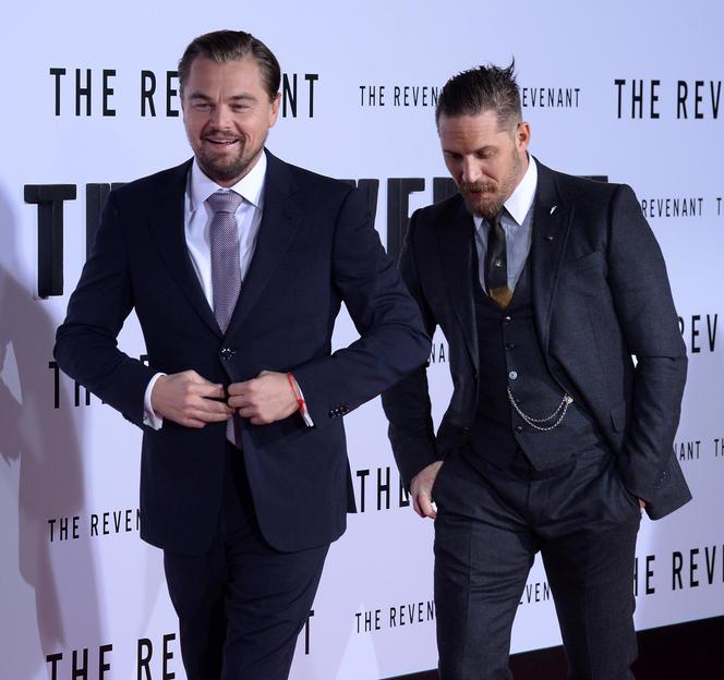 Leonardo DiCaprio i Tom Hardy na premierze The Revenant - Zjawa