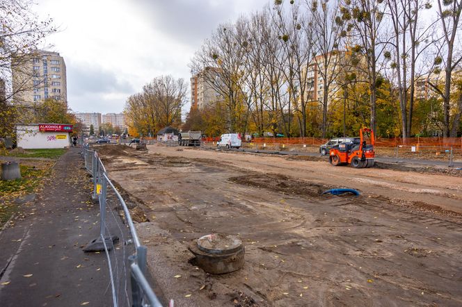 Budowa tramwaju na Stegny w Warszawie