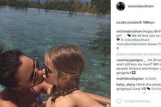 Victoria Beckham całuje córkę w usta