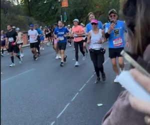 Katarzyna cichopek dopinguje męża na Maratonie Nowojorskim