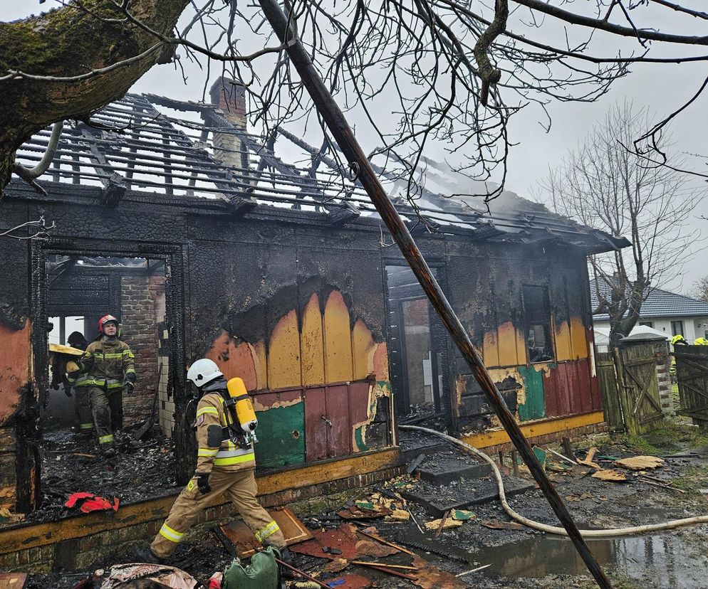 Pożar drewnianego domu w Potoczku-Kolonii