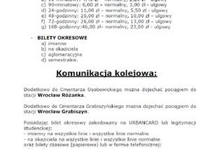 Organizacja komunikacji miejskiej w okresie Wszystkich Świętych