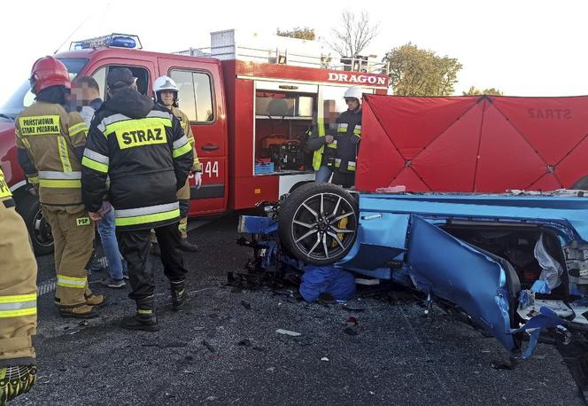 Fura pieniędzy na miejscu przerażającego wypadku pod Płońskiem! 30-lalka i 40-latek z Jaguara nie żyją