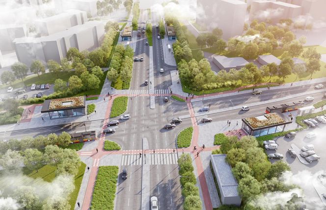 Wizualizacja okolic stacji metra M3 Jana Nowaka-Jeziorańskiego
