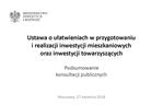 Specustawa mieszkaniowa - prezentacja MInisterstwa Inwestycji i Rozwoju