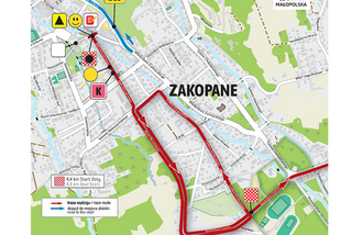 ﻿VI etap Tour de Pologne. Trasa Zakopane - Bukovia Resort. MAPA