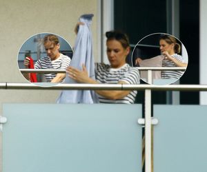 Przyłapaliśmy Martę Nawrocką, jak z gracją baletnicy wieszała pranie! [ZDJĘCIA TYLKO U NAS]