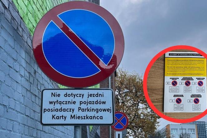 Nowe znaki z tabliczkami w Katowicach