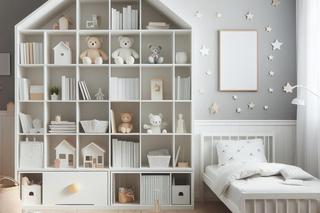 Regał domek w pokoju dziecięcym