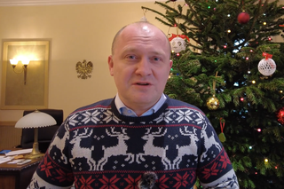 Świąteczny sweter prezydenta Szczecina w 2021roku