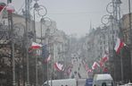 Biało-czerwone flagi na ulicach Kielc