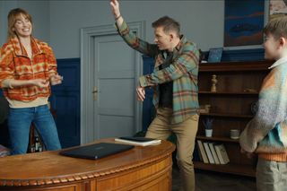 Barwy szczęścia, odcinek 3045. Celina (Orina Krajewska), Łukasz (Michał Rolnicki), Ksawery (Bartosz Gruchot)