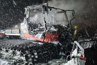 Pożar ratraku w Szczawnicy. Sprzęt spłonął doszczętnie