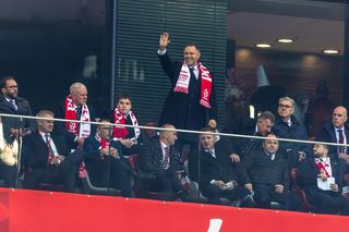 Karol Nawrocki na meczu Polska - Holandia