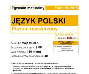 Matura 2023: polski rozszerzony formuła 2015