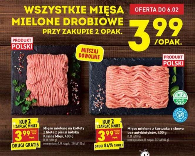 Biedronka  - MEGA promocje. Mielone za 4 zł, szynka za 1,50 zł, polskie! jabłka za 2 zł!