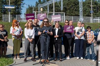 Protest na stacji PKP Włoszczowa Północ