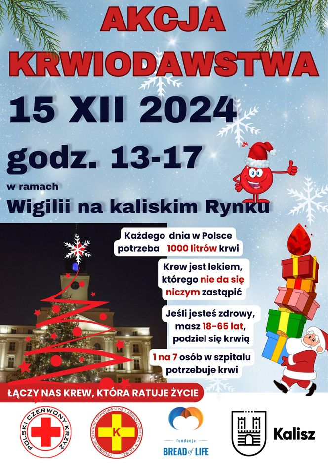 Oddaj krew podczas Wigilii na kaliskim Rynku!