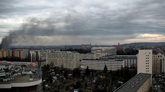 Potężny pożar w centrum Krakowa