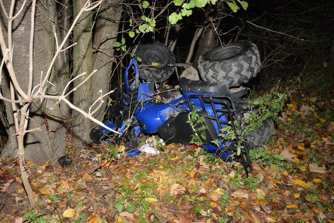 Wypadek czterokołowca w Korczynie. Kierująca maszyną 18-latka nie miała uprawnień