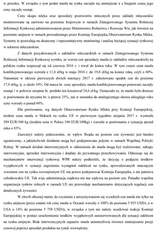 Odpowiedź ministra Krzysztofa Jurgiela