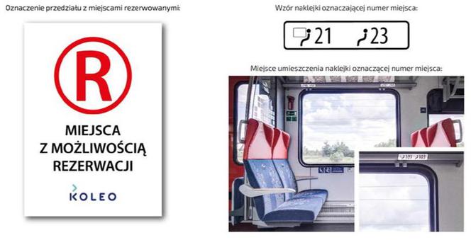 Oznaczenie przedziału z miejscami rezerwowanymi