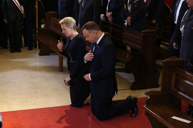 Prezydent Andrzej Duda z żoną na pogrzebie Ireny Szewińskiej