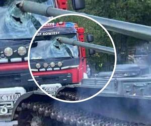 Czołg uszkodził wóz strażacki. Nietypowe zdarzenie w powiecie sokołowskim
