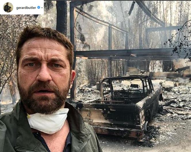 Tak wyglądają po pożarze rezydencje gwiazd. Gerard Butler wrócił na ZGLISZCZA. 