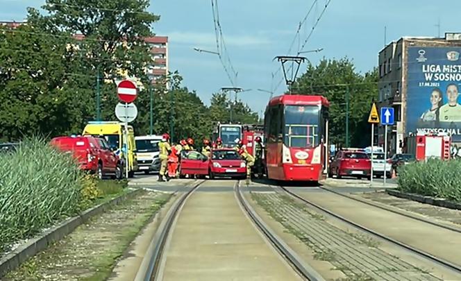 Wypadek tramwaju w Sosnowcu. Jedna osoba poszkodowana