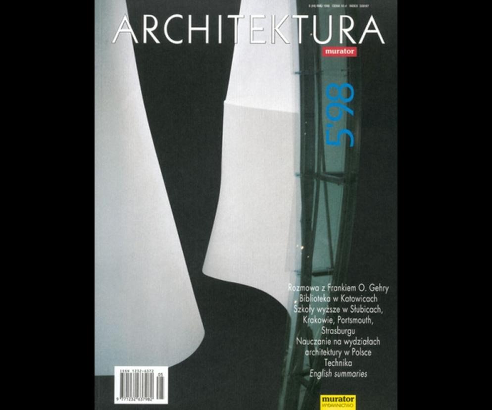 Okładka Miesięcznik Architektura 05/1998