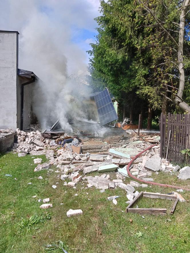 Pożar i zawalenie budynku w Dąbrowie Górniczej