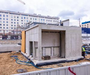 Parking podziemny pod placem Powstańców Warszawy w budowie