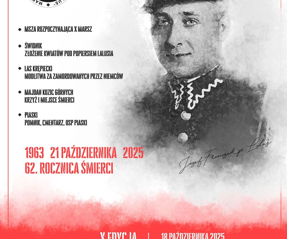 Marsz Szlakiem Józefa Franczaka - plakat