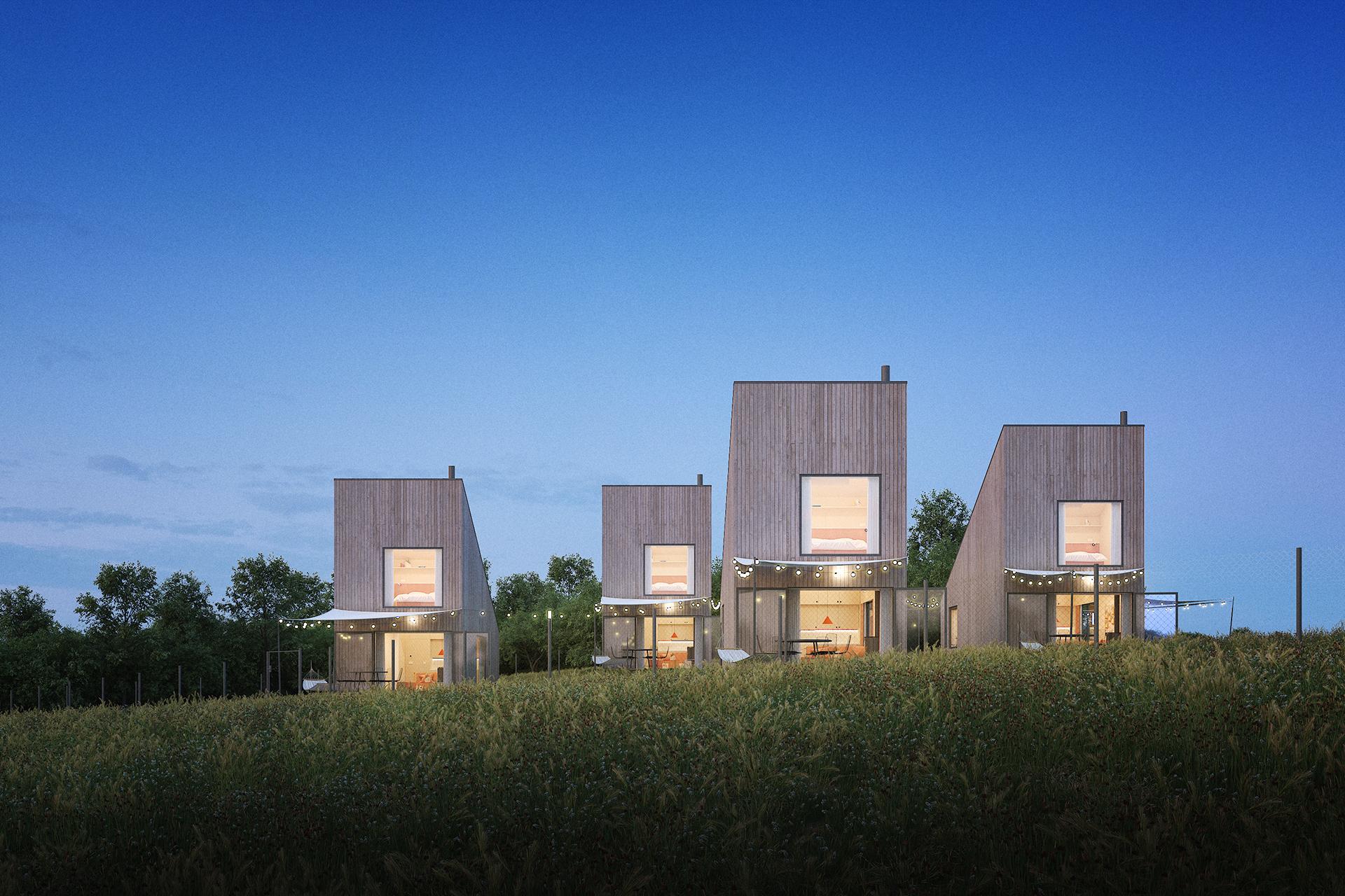 Zespół domków letniskowych w Borach Tucholskich projektu AKKT