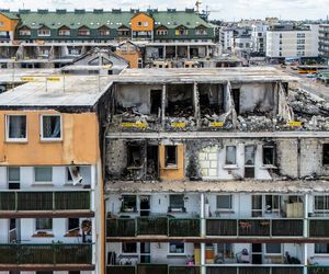 Blok w Ząbkach po pożarze