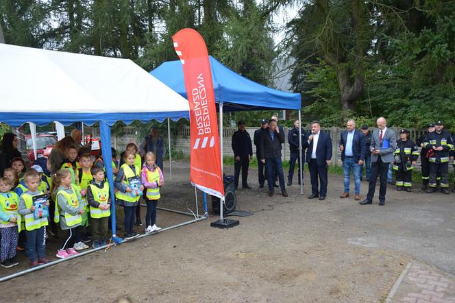 Akcja profilaktyczna "Bezpieczny przejazd" w Koszewnicy w gminie Kotuń w 2021 roku