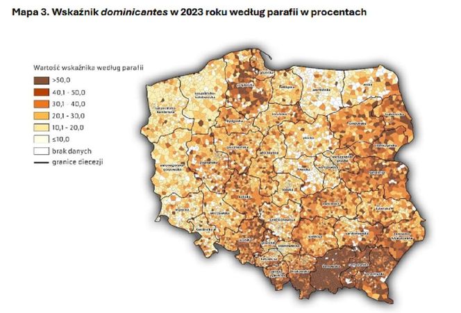 Najnowsze statystyki kościelne