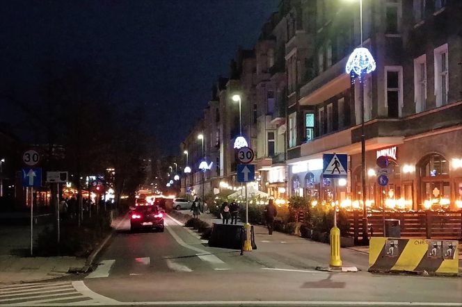 Skromne iluminacje świąteczne w Szczecinie