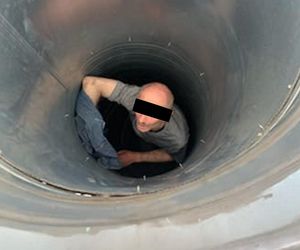 Utknął w rurze i wołał o pomoc. 44-letni Gruzin aresztowany! Wszystko się wyjaśniło