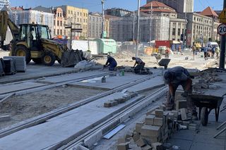 Remont torowisk w Katowicach na Rynku