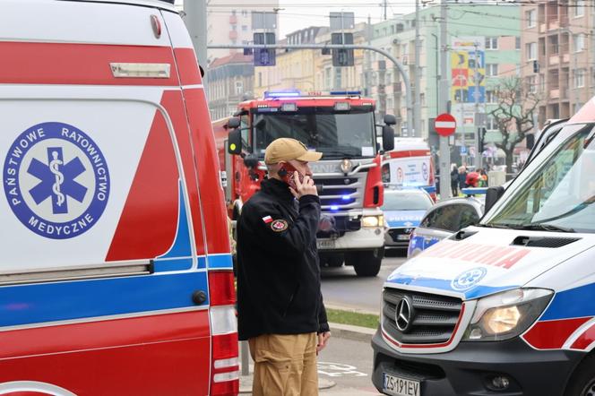 Wypadek na placu Rodła w Szczecinie