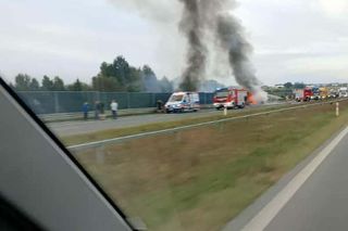 Tragiczny wypadek na S5 pod Bydgoszczą. Auto stanęło w płomieniach
