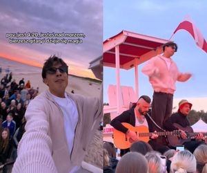 Dawid Kwiatkowski wyszedł do ludzi na plaży. Zagrał spontaniczny koncert [WIDEO]