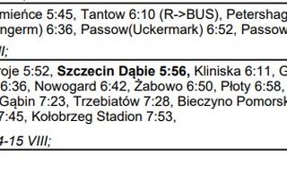 Rozkład jazdy PKP dla stacji Szczecin Główny 11 czerwca 2023 rok