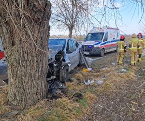 Tragiczny finał wypadku w powiecie rawickim. Nie żyje 39-latek, który uderzył samochodem w drzewo