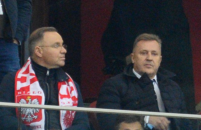 Prezydent Andrzej Duda na meczu Polska-Chorwacja